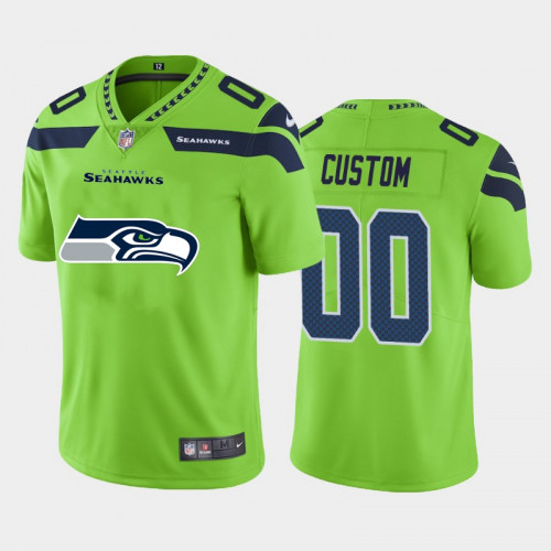 Men's Seattle Seahawks Customized Green 2020 Team Big Log Limited Stitched Jersey